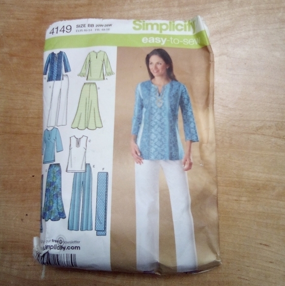 Simplicity Other - Simplicity Sewing Pattern 4149 Women's Tunic Skirt Pants Scarf Size 20-28